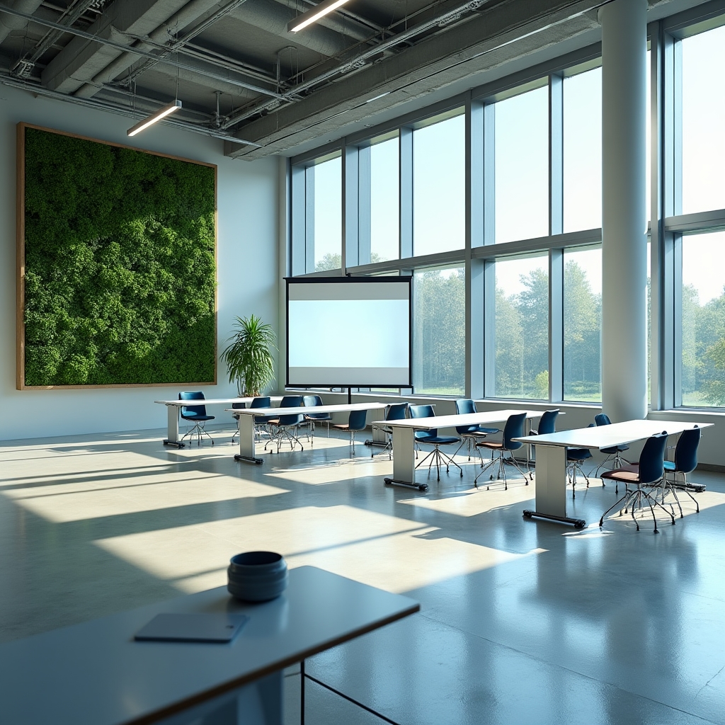 Modern training room with participants