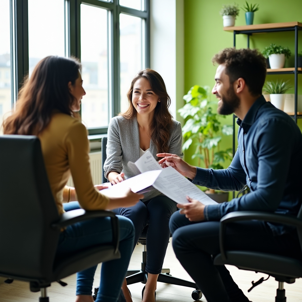 Small group discussion during a training session